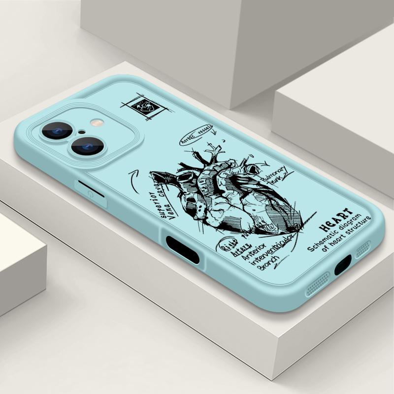 

Матовый чехол из ТПУ с рисунком в виде сердца для iPhone 16 Pro Max 15 Pro 14 13 12 11 XS XR 8 7, защита линз, противоударный мягкий силиконовый чехол для телефона iPhone 16 Pro