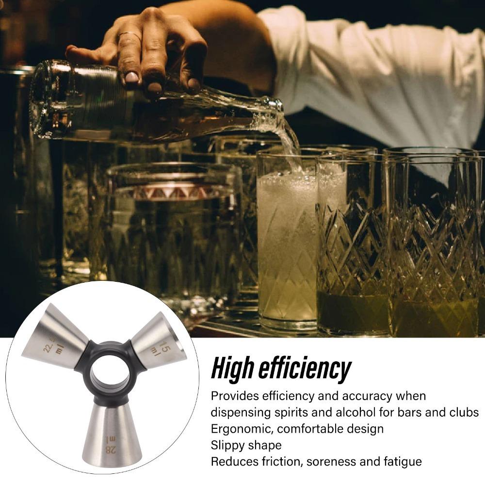 304 Stainless Steel Wine Measuring Device Ergonomic Design Triple Jigger Bar