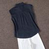 She Chi Women's Linen Sleeveless Lapel Shirt