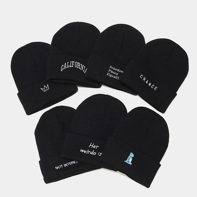 New Embroidered Knitted Hats for Men and Women Street Fashion Casual Stacking Hats Hot Cold Hats