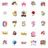 New 50 Colorful Aluminum Foil Balloon Waterproof Decorative Stickers Birthday Party Style Children's Reward Stickers