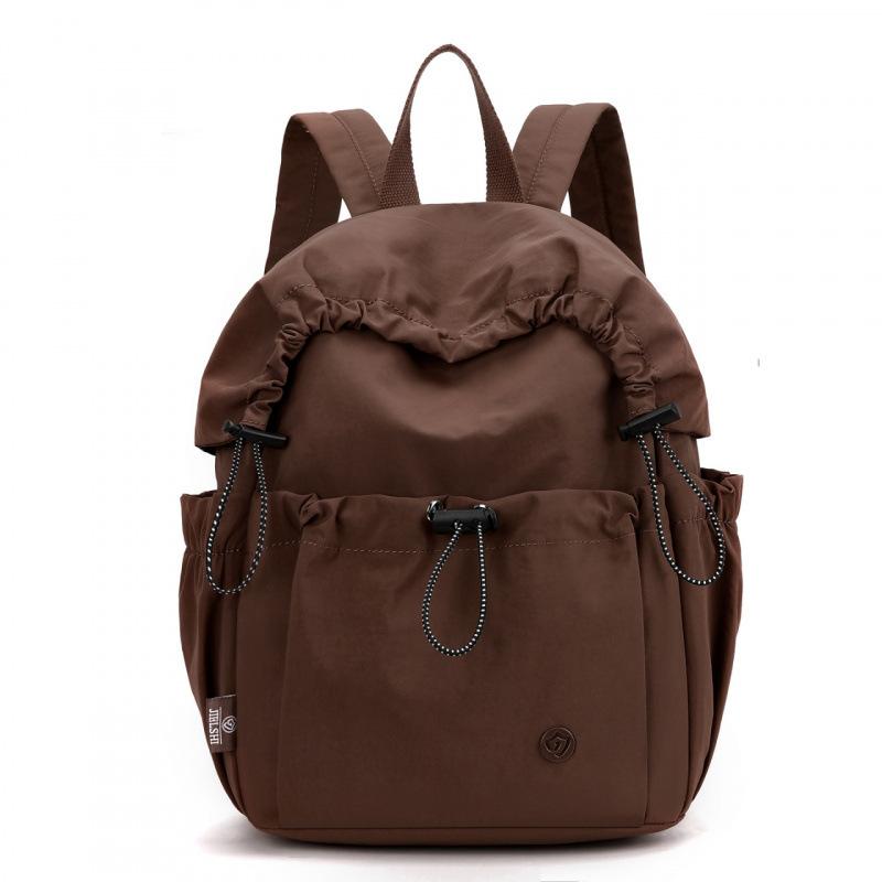 Schoolbag Japanese pleated drawstring design backpack women's large capacity lightweight travel backpack leisure commuter student schoolbag