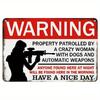 Warning Vintage Metal Sign - Anyone Found Here At Night Will Be Found Here In The Morning - Wall Art Decor for Home Front Door