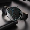 2pcs/set Men's Fashion Ultra Thin Watches Simple Men Business PU Leather Strap Quartz Watch&Bracelet
