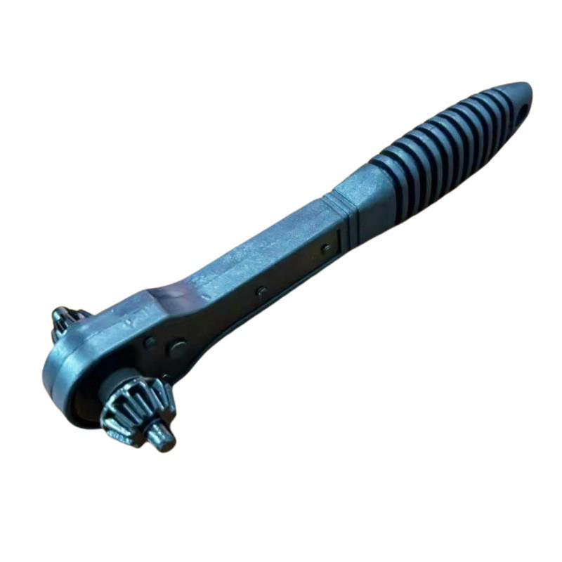 Dual-Use Two-Way Drill Chuck Key & Quick Ratchet Wrench (Black)