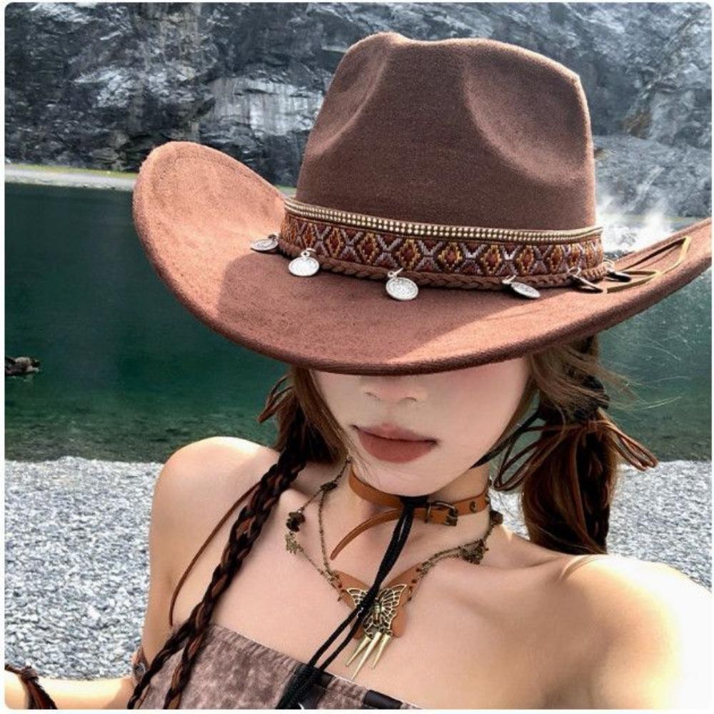 Women’s Hat Women's Outdoor Hiking and Mountaineering Hat - Summer Western Cowboy Hat