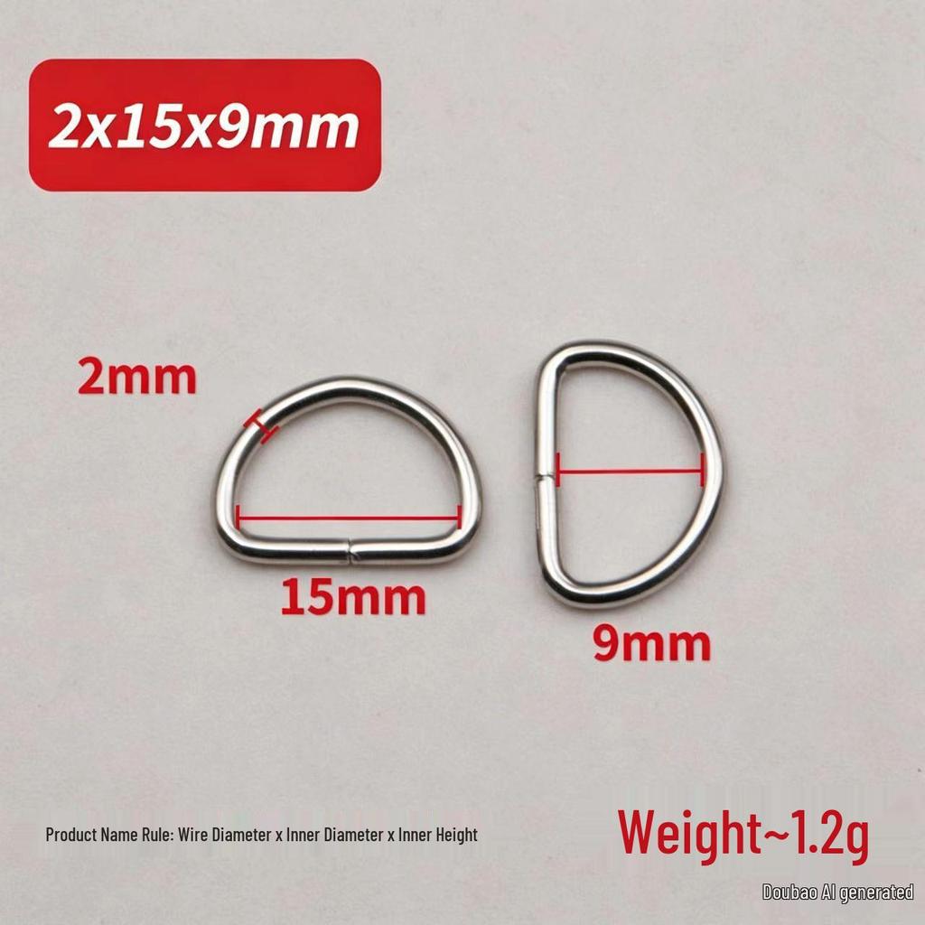 Metal D-Ring Buckle for Pet Webbing and Accessories
