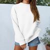 Women's Loose Sports Round Neck Sweatshirt Long Sleeve Casual Top Pullover Sweatshirt