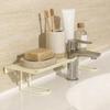 Carbon Steel Bathroom Storage Rack Water Drainage Rustproof Faucet Storage Shelf Punch Free Large Capacity Metal Mesh Shelf