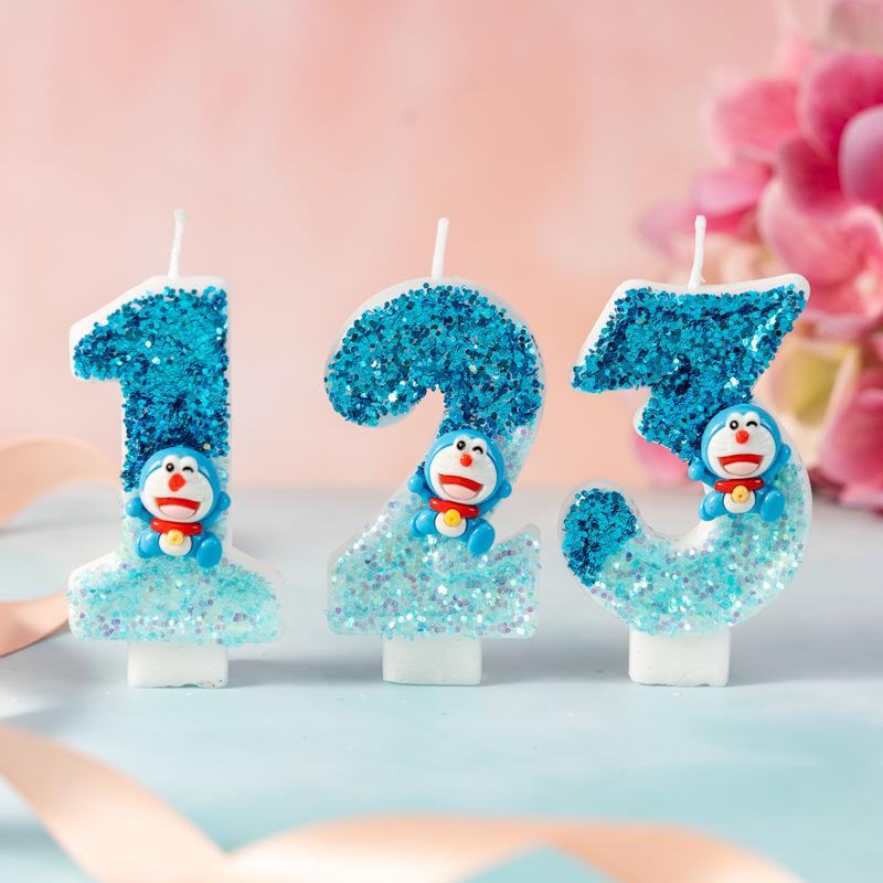 Creative New Product Cute Digital Birthday Party Cake Candle 0-9 Cartoon Plug-in Decorative Crafts