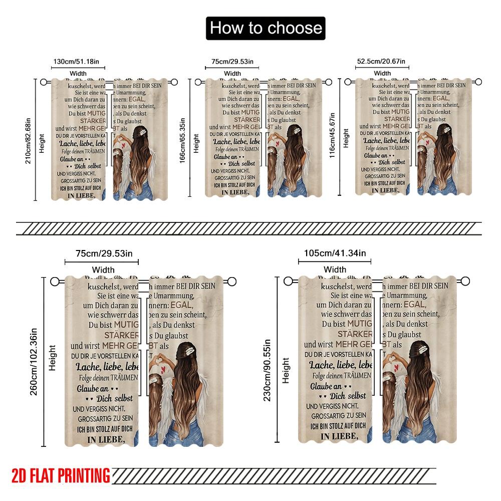 2pcs,2D Plane Printing Popular Curtains Mothers Love Versatile Polyester (without Rod) Festive Perfect for Bedroom Living Room