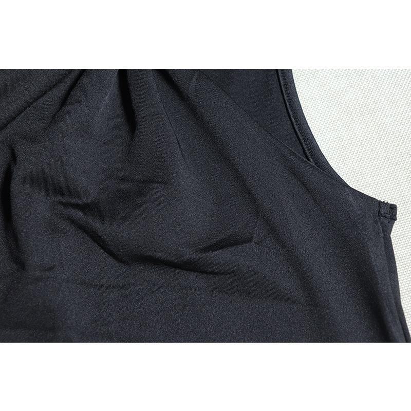 Women's Tight Crew Neck Dress Solid Color Single Sleeve Kinky Skirt Street Hipster Pullover Irregular Dress