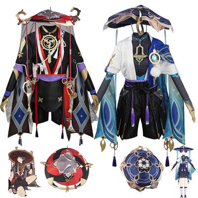 Genshin Impact Scaramouche Wanderer Cosplay Costume Halloween Balladeer Kunikuzushi Bucket Hat Costume Coat Pant Cos Sumeru Anemo Suit
