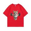 Summer Funny Gym Sam Sulek Cat Graphic Print T-shirts Men Women Fitness Pump Cover Tshirt Woman Meme T Shirt Short Sleeve