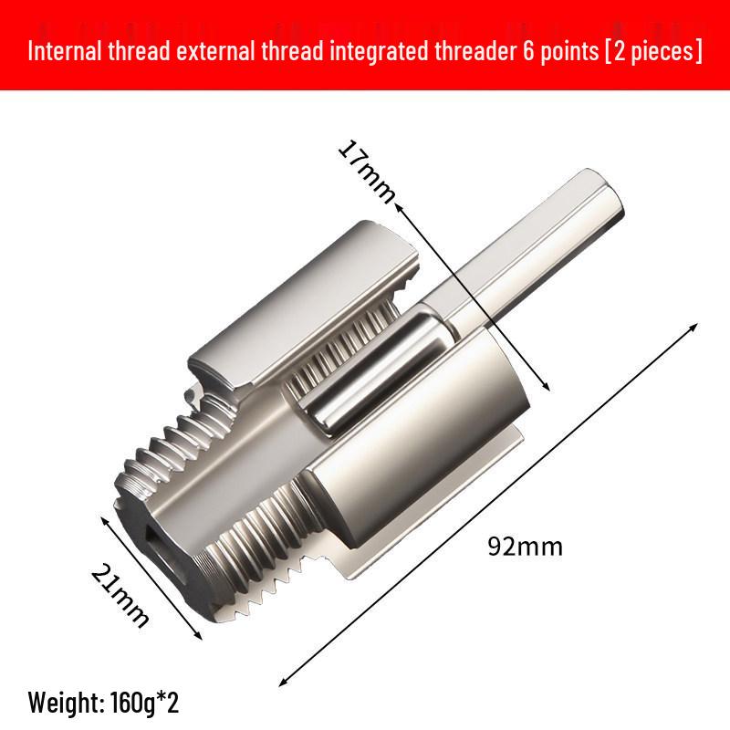 Water Pipe Threading Tool Set: Internal & External 6-Point PPR Tapping Die
