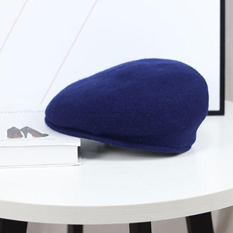 Herbst und Winter Wollvisierhut für Damen 2022 Schirmmütze Vintage einfarbig lässig Malerhut Reverse-Baskenmütze