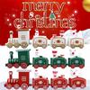 Christmas Wooden/Plastic Train Mini Painted Train Decoration Train Desktop Ornament For Xmas Party Winter Festival Gift