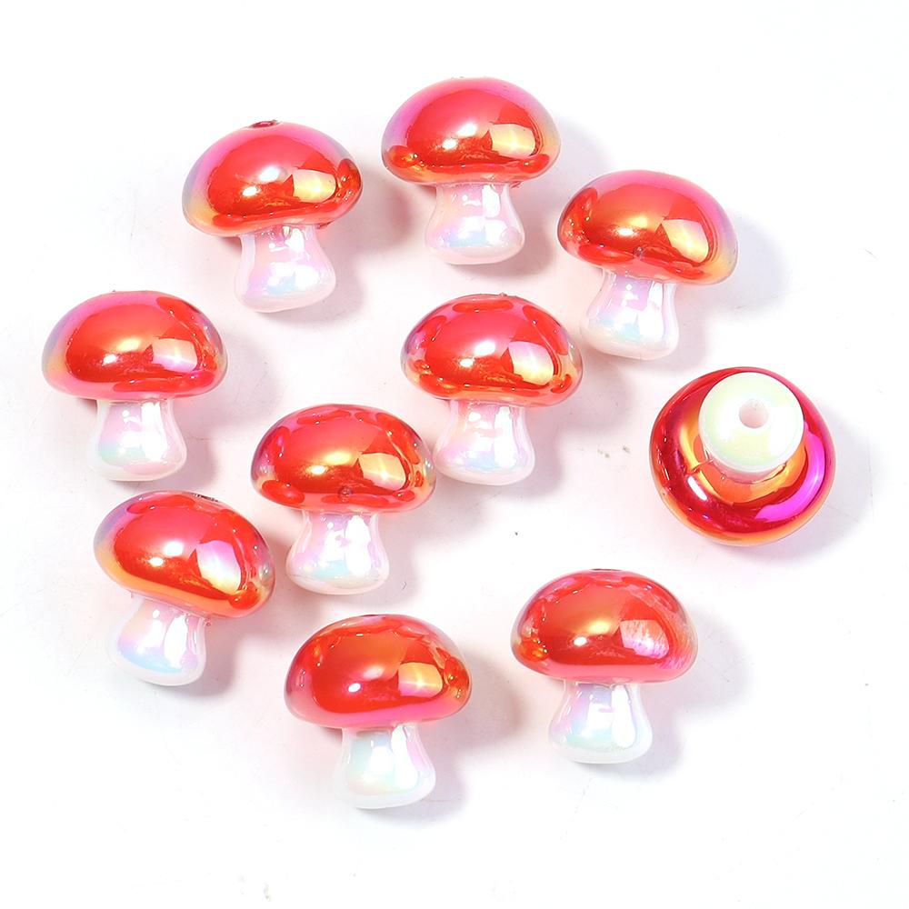 

5-10pcs/lot Acrylic Simulated Strawberry Mushroom Beads AB Color Loose Beads For Jewelry Making DIY Bracelet Hair Rope Keychain