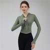 New Quick-drying Zipper Short Yoga Wear Jacket, Women's Sports Top, Gym Long-sleeved, High-end Running Style For Autumn And Winter