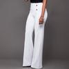 Trousers Loose Slim-fit Solid Color Women Wide Leg Pants for Casual