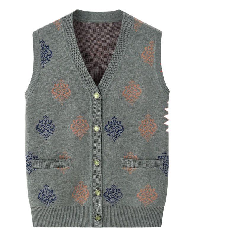 Elderly Women's Knitted Vest - Spring, Autumn & Winter Cardigan for Grandma and Mom