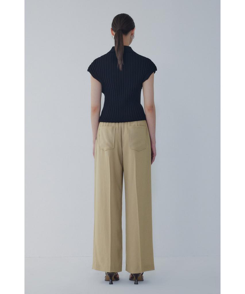 Bobeu Belted One-Tuck Wide Pants_Khaki 7156230006