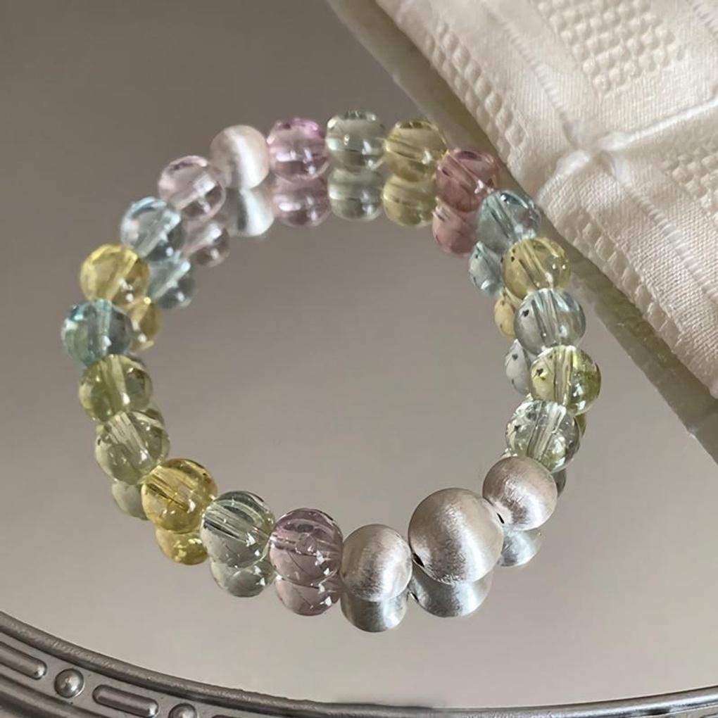 

Women s Summer Candy Color Crystal Bead Ball Bracelet Color beads