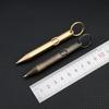 Vintage Mini Brass Press Pen Portable Keychain Pocket Pen Portable Travel Business Signature Pen Decompression Ballpoint Pen