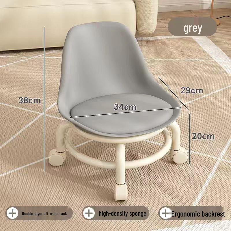 Rolling Pulley Stool for Home, Kids, Internet Celebrities, Soft, Simple Design, Ideal for Grout, Manicure, Pedicure.