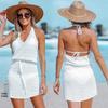 Women's Sexy Knitted Beach Cover-Up Dress - Hollow-Out Sun Protection for Vacation