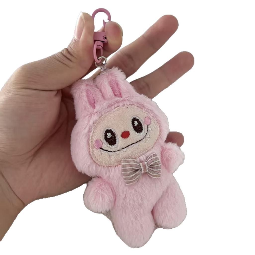 Keychain Plush Rabbit Doll Rab Cute Gift Cloth Labubu Bag Pendant Back Plush Pendant Brooch