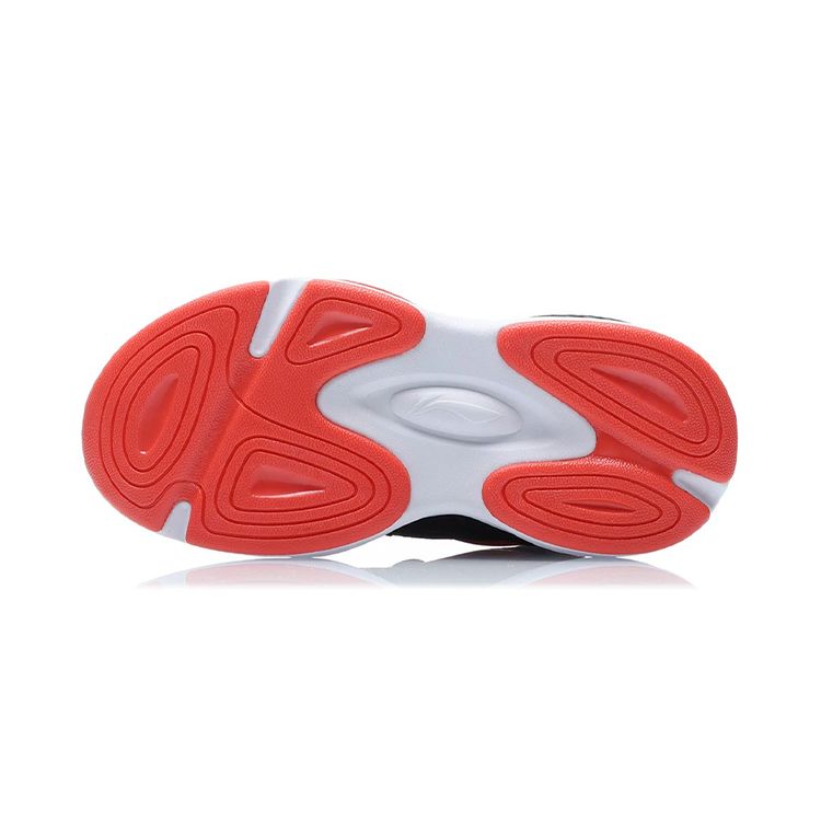 Li Ning Kids Sports Lifestyle Series Comfortable Daily Shock Absorbing Wear Resistant Breathable Casual Shoes Kids Casual Shoes Black Orange YKNR026-1