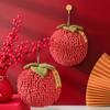 Cute Chenille Hand Towel Kitchen Bathroom Red Hand Ball with Hanging Loop Quick Drying Soft Absorbent Towel Home Tool