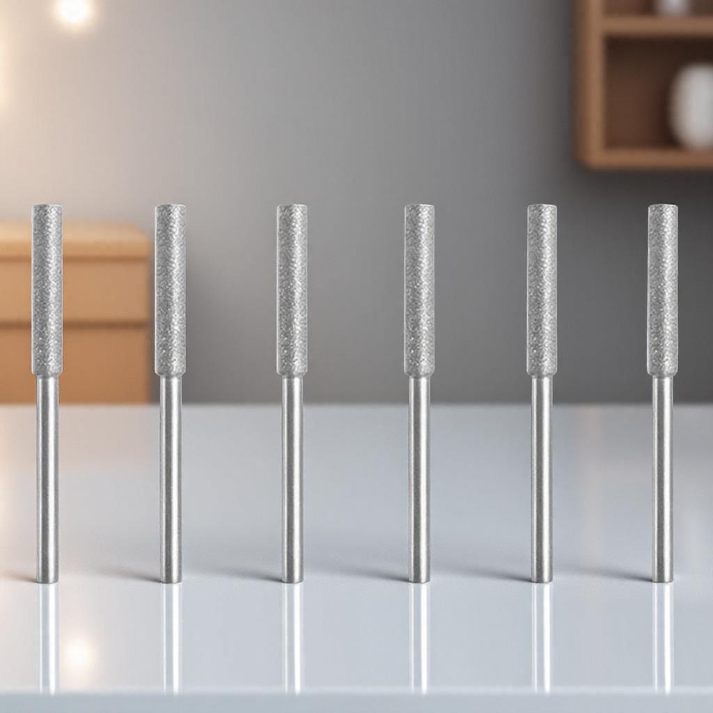 3/6Pcs Diamond-Coated Cylindrical Burr Set for Chainsaw Sharpening Carving Grinding Tools Durable and High Performance