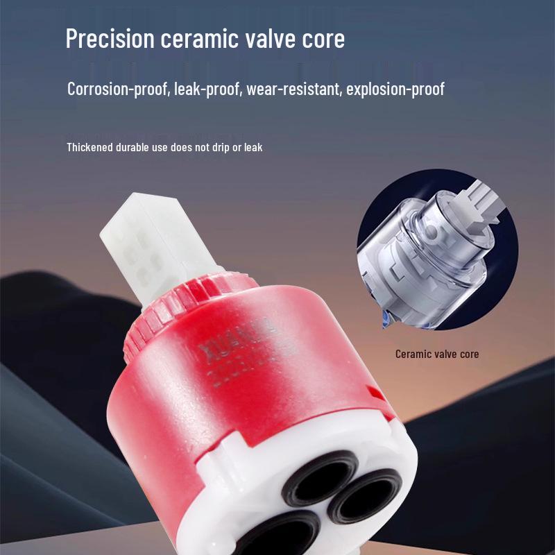 Dual Temperature Ceramic Basin Faucet Valve: Durable Hot & Cold Mixing Cartridge