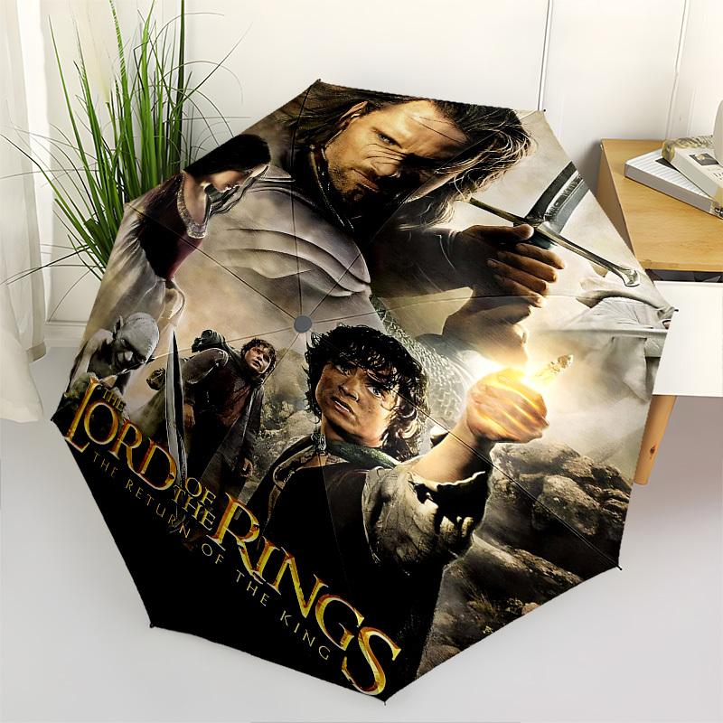 1pc Lord of the Rings Return of the King Automatic Folding Umbrella - Compact 8-Rib Design, Durable Plastic & Iron1217L