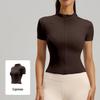 Top da Yoga ad Alta Elasticità con Zip, Vestibilità Aderente e Collo Alto