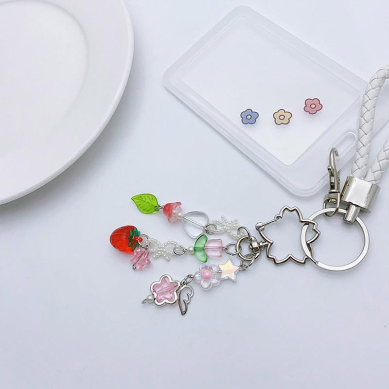 Crystal Beads Five-Pointed Star Hang Tags New Year Jewelry Making Tassels Shell Flower Pendant for Keychain Crafts