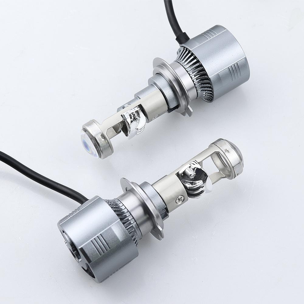 2PCS H7 H11 LHD LED Headlight Mini Lens Projector 9005 9006 Car Headlight Bulb Canbus Lamp 6000K For Car/Motorcycle 12V 30000LM