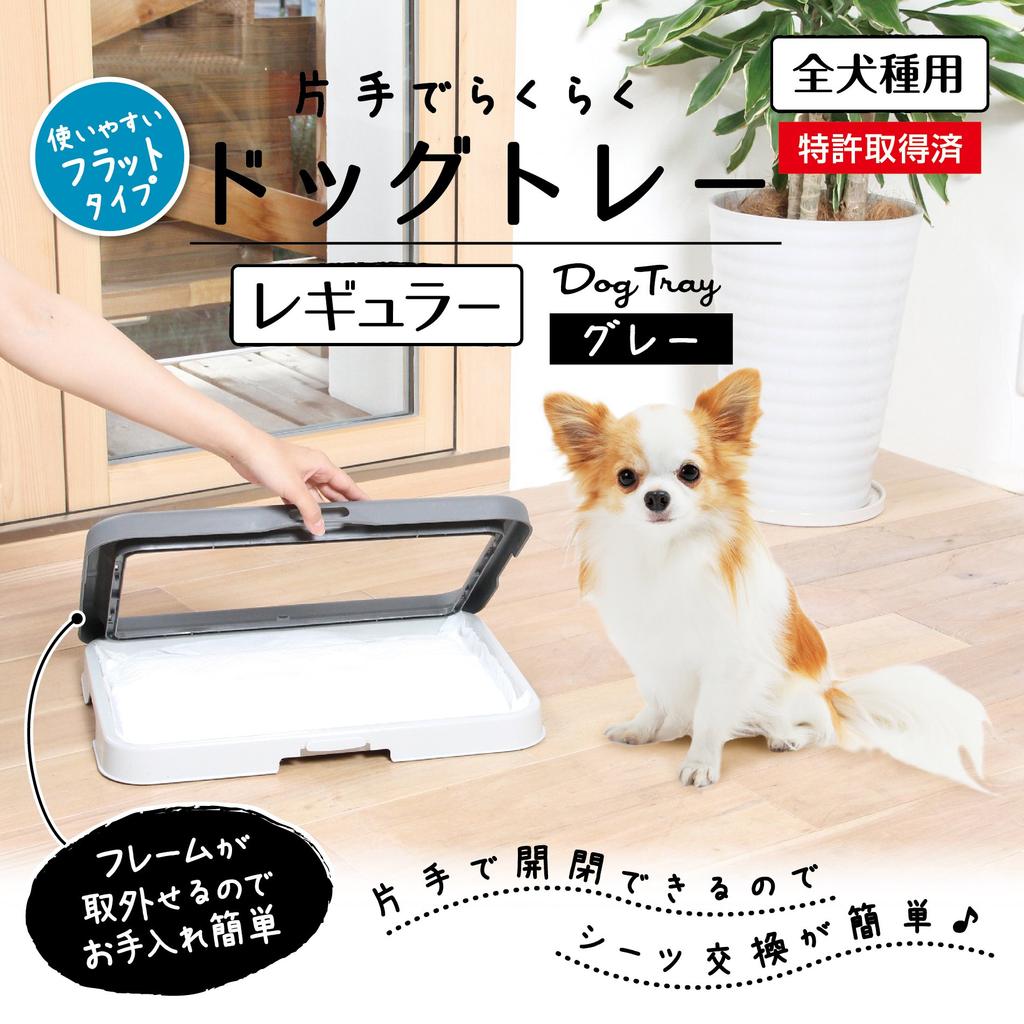 Petio Dog Training Regular Size for Dogs Easy-to-Use One-Hand Tray, Gray,