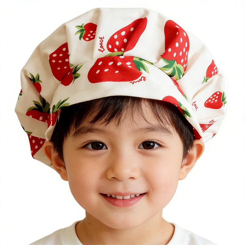 Children s apron Strawberry print cotton apron
