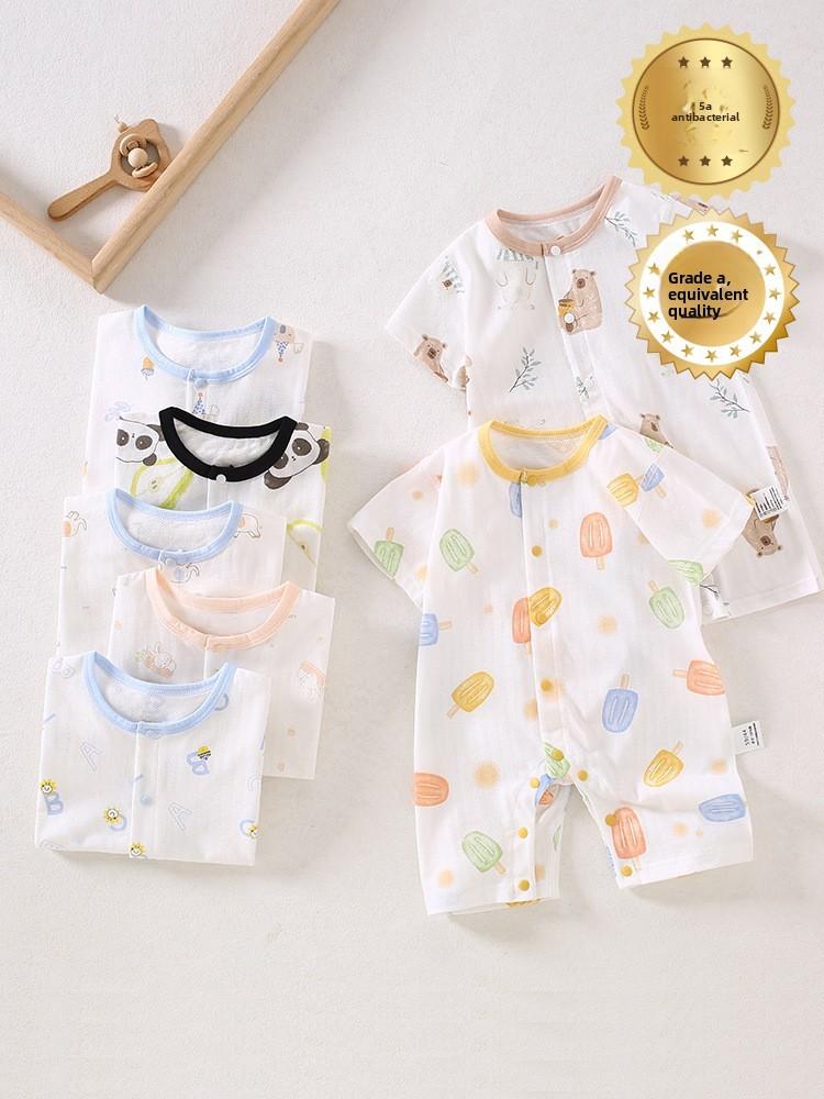 Baby Cotton Romper Suit With Antibacterial Nobone Technology For Newborns Summer Wear