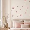 4 Stück Süße Blumen Wandaufkleber, Abziehbar und Aufklebbar Aquarellblumen Wanddekale, Abnehmbare DIY Wandkunst für Mädchenschlafzimmer, Wohnzimmer, Kinderzimmer