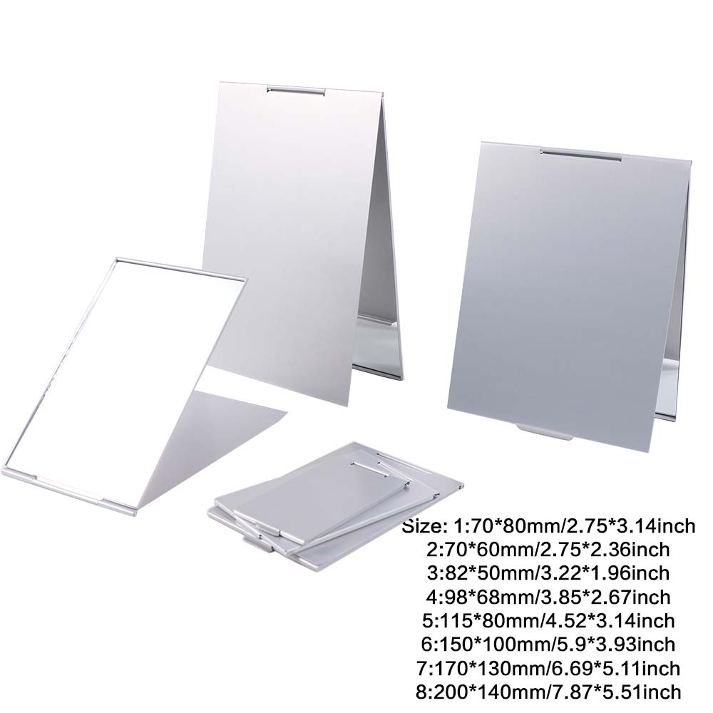 Foldable Folding Mirror Rectangle Pocket Mini Mirror Decorative Makeup Mirrors  Travel Use