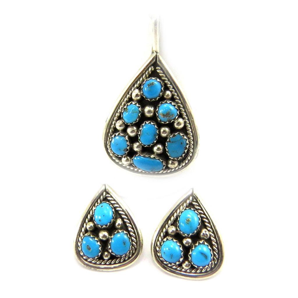 Les Trésors De Lily [E5538] - Parure Argent 'Navajos' Turquoise