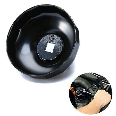 Siyah Çelik 76Mm 14 Kanallı Araba Yağ Filtresi Kapağı Tipi Anahtar 3/8" Tahrik Soketi ile