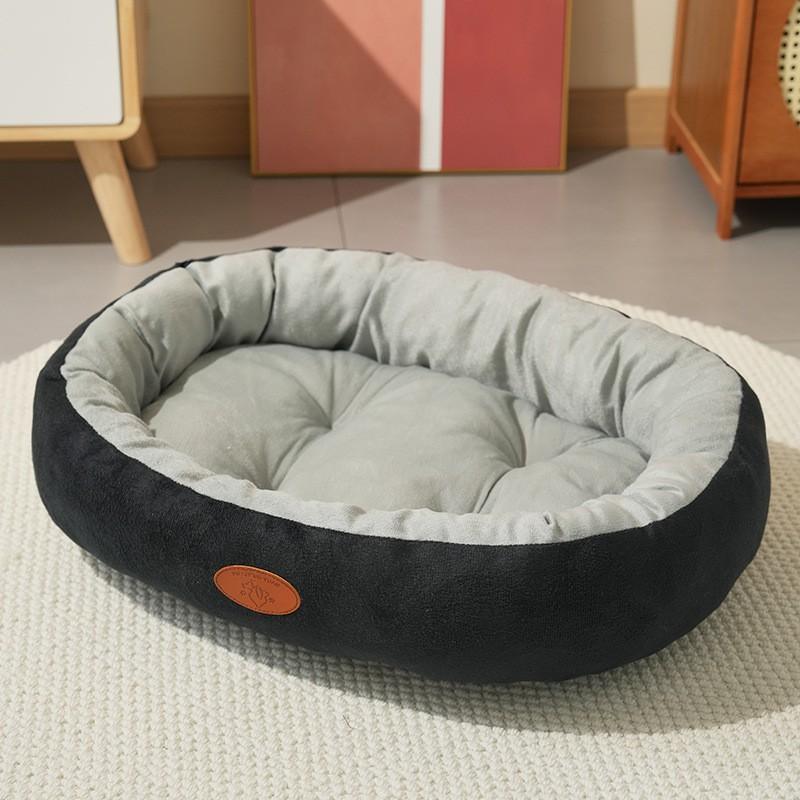 Oval Pet Bed Dogs Cats Winter Warm Fleece Lined Soft Nest Indoor Sleeping Mat Size S To XXL