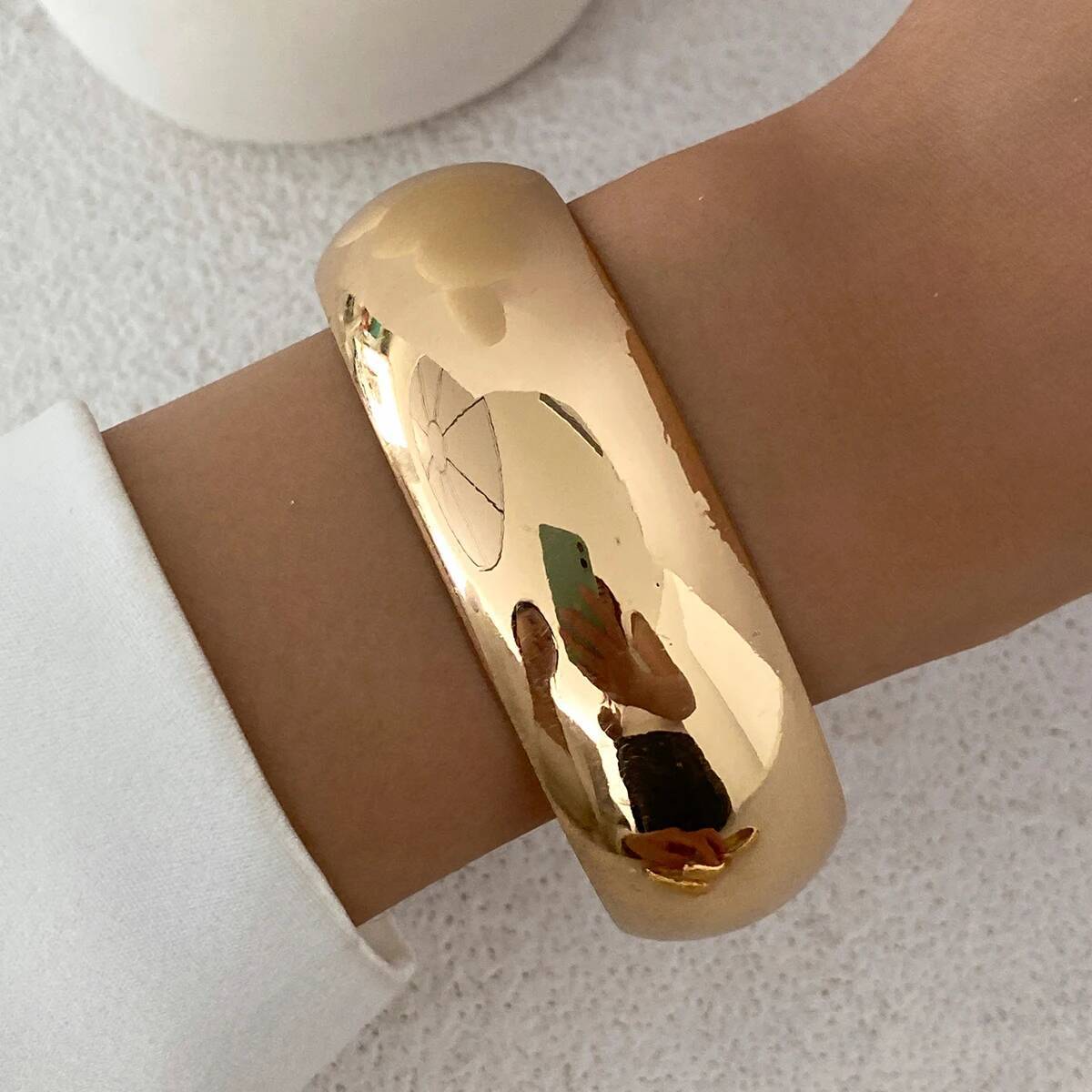 

Ingemark 3 Styles Hip Hop Gold Color Stackable Wide Bracelets for Women Fashion Statement Punk Water Drop Bangles Jewelry Gift