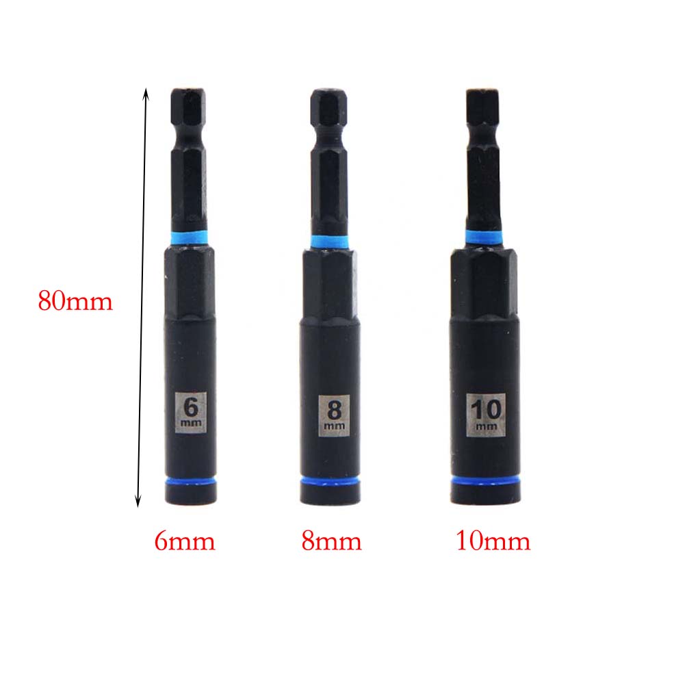 80mm Hex Socket Nut Driver Drill Bit Adapter 1/3/5pcs Socket Wrench Extension Sleeve 6/8/10/12/14mm Tools Socket Adapter