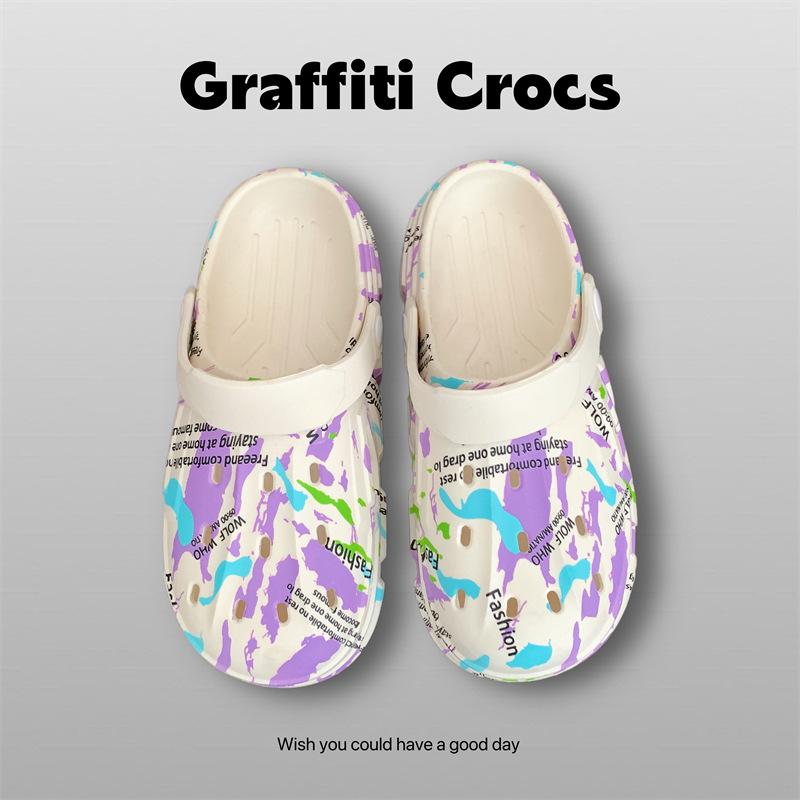 

2025 новые дырчатые туфли мужские на толстой подошве нескользящие для улицы пляжные дезодорирующие с закрытым носком две пары шлепанцы мужские модели 44-45 [one size smaller]